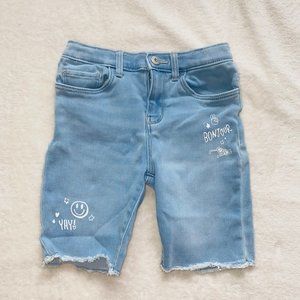 Long denim shorts light wash